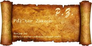 Péter Zakeus névjegykártya